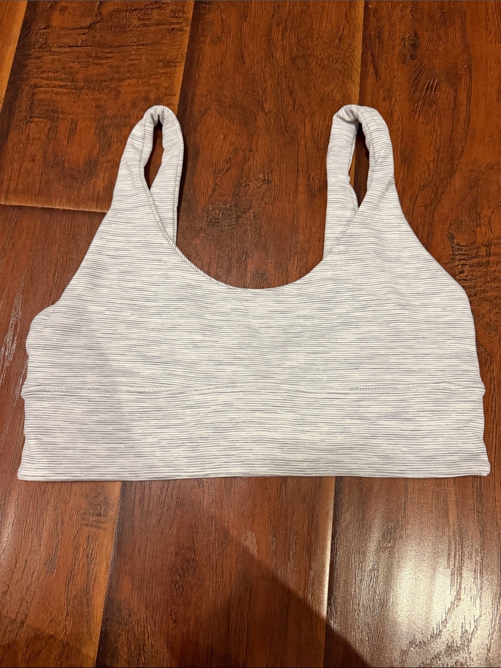 lululemon athletica Light Gray Striped Sports Bra